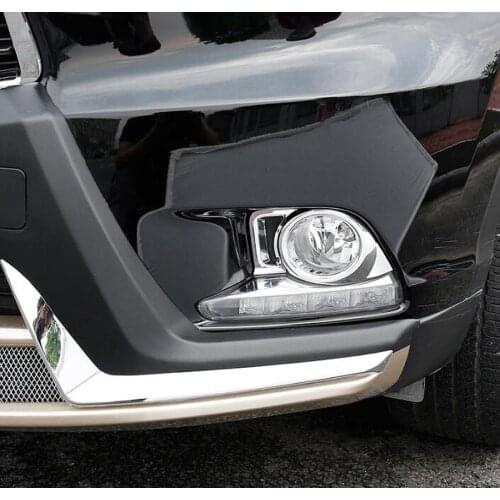 2Pcs/set Chrome ABS Car Exterior Front Fog Light Lamp Cover Trim Styling For Toyota Highlander 2015 Auto Accessories