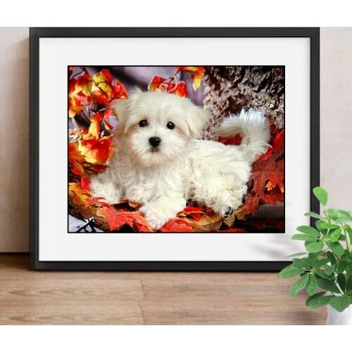 5D DIY Diamond Painting Dog 100% Diamond Embroidery Cross Stitch Mosaic Animals Full Drill Round Decoration Home Accessories