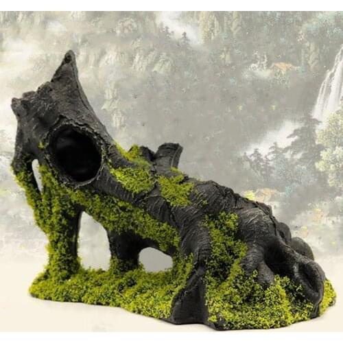 Moss Roots Aquarium Fish Tank Landscaping Decoration Vintage Home Resin Hideaway Shrimp Breeding Hiding Cave Shelter
