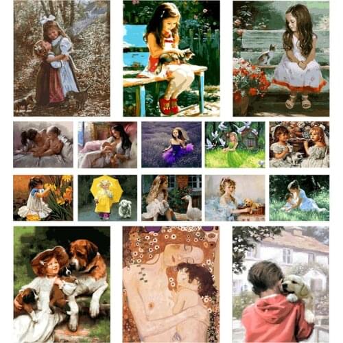 5D DIY Diamond Embroidery Portrait Mother Child Pet Diamond Painting Full Square/Round Drill Love Family Kids Gift Home Decor