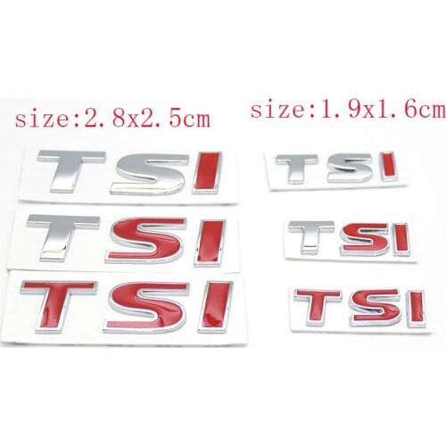 TSI Metal Car Emblem Badge Car Styling Sticker For VW Polo Golf Passat Touran Bora Tiguan Octavia SUPERB Jetta Beetle CC
