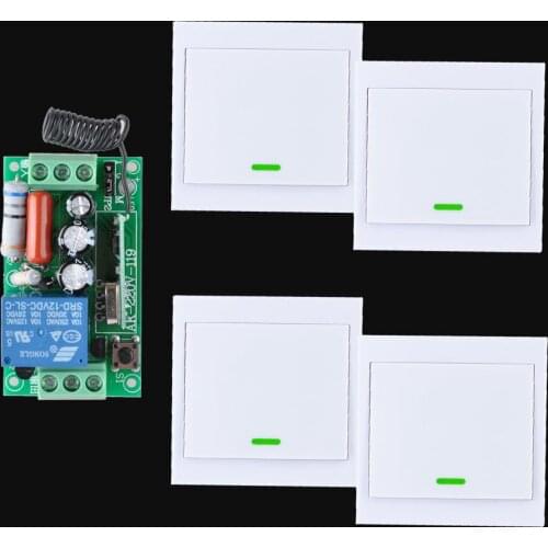 Home Smart AC 220V 10A Receiver Wireless Remote Control Switch Wall Panel Remote Transmitter Hall Bedroom Ceiling Lights Lamps