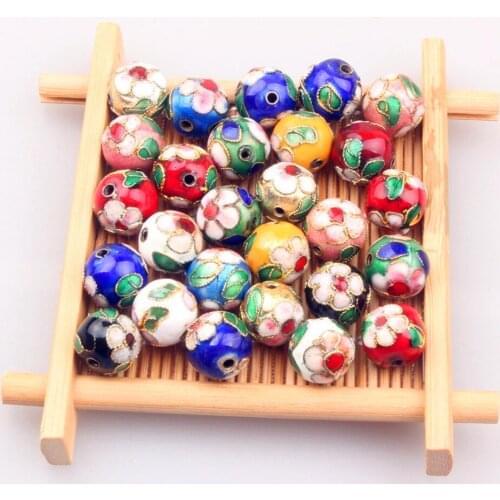 NEW Wholesale 10PCS cloisonne Enamel Loose beads handmade diy jewelry accessories filigree 8-12mm