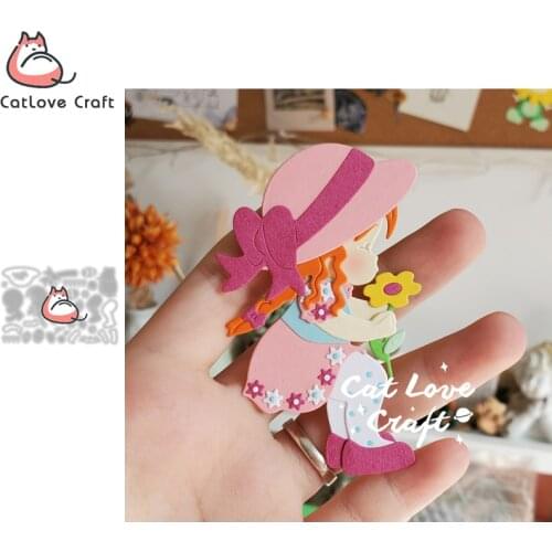 Catlove Picking flowers Easter Metal Cutting Dies Scrapbooking Stencil Die Cuts Card Making DIY Craft Embossing New Die For 2020