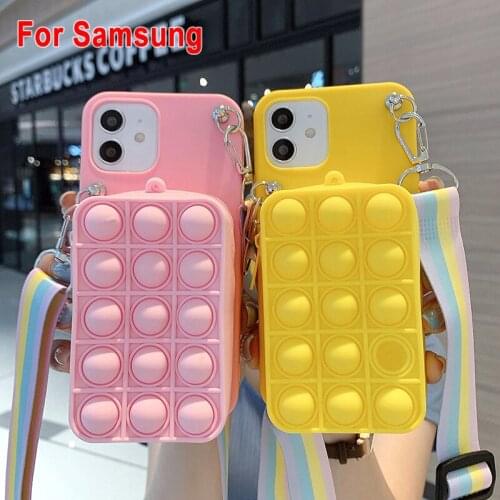 Reliver Stress Bubble phone Case For Samsung Galaxy A82 A22 A32 A72 A52 A12 A71 A51 S21 S20 Plus Note 20 Ultra Wallet Cover case