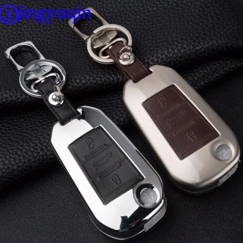 Zinc+leather Remote 3B Key Cover Case For Peugeot 2008 308 3008 508 4008 408 For Citroen C5 C6 C4L CACTUS C3XR DS5L Elysee 2016