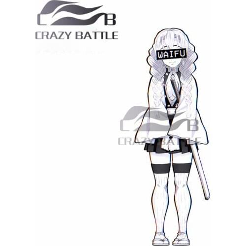 Crazy Battle 13 x 4.7cm Mitsuri Waifu Elegant Car Decal Interesting Car Stickers Funny Sticker Vinyl Material For JDM SUV