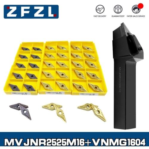 1pc MVJNR MVJNL Lathe tool holder MVJNR2525M16 MVJNL2525M16 +10pcs Carbide inserts VNMG160404 VNMG160408 VP15TF UE6020 US735