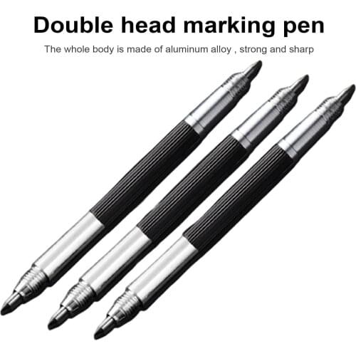 Double End Sharp Tungsten Steel Tip Scriber Clip Pen Ceramics Glass Shell Metal Construction Marking Tools 13.5cm Dropshipping
