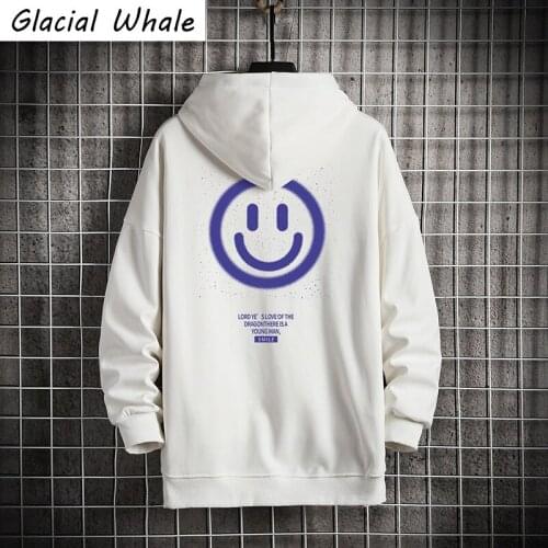 GlacialWhale Mens Hoodies Men 2021 Winter Graphic Sweatshirt Japanese Streetwear Harajuku Casual White Hoodie Men Sweatshirts