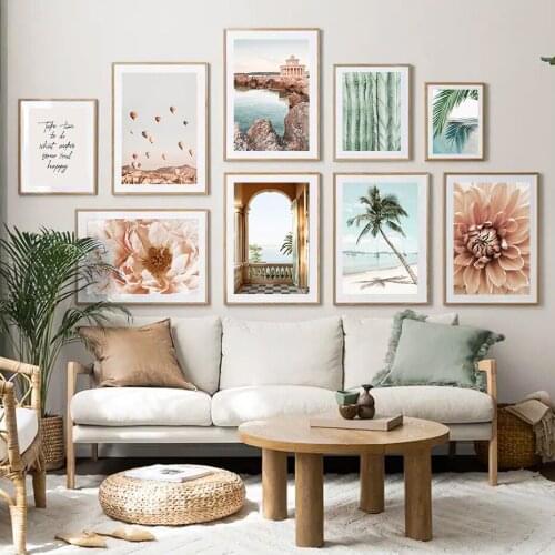 Canvas Painting Landscape Blooming Floral Travel Picture Modern Wall Art Nordic Posters and Prints For Modern Living Room Decor