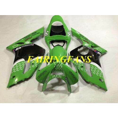 Injection mold Fairing Body kit for KAWASAKI Ninja ZX6R 636 03 04 ZX 6R 2003 2004 Green Fairings bodywork+gifts KB01