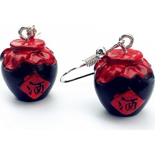 Creative Lovely Liquor Wine Bottle Drop Earrings Cool Personalzied Handmade Dangle Earring for Women Funny Jewelry Accesssories