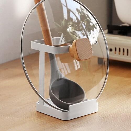 Kitchen Organizer Pot Lid Rack Stainless Steel Spoon Holder Pot Lid Shelf Cooking Dish Rack Pan Cover Stand Kitchen Accessories