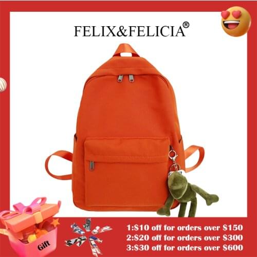 FELIX&FELICIA New Trend Female Backpack Casual Classical Women Backpacks Fashion Women Shoulder Solid Color School Bag Teenage