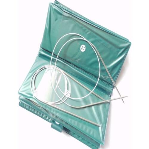 Retail 11 size/bag 80cmn Stainless Circular Needle Kits Knitting Needlework Tool Ring Needle DIY Knitted Ring Needle Set