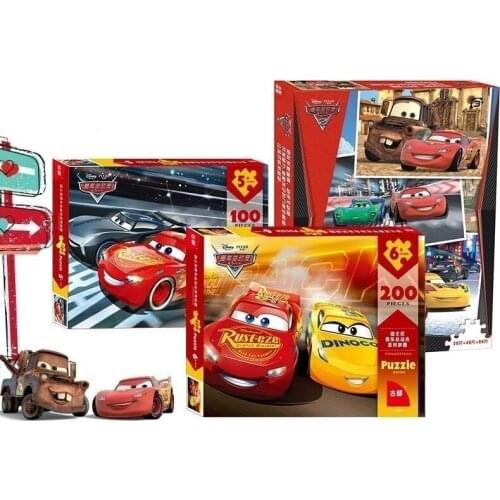 Disney Cartoon Cars Mcqueen Mater Puzzles Jigsaw Toys Movie Cars Puzzles Educational Toys Gifts for Children