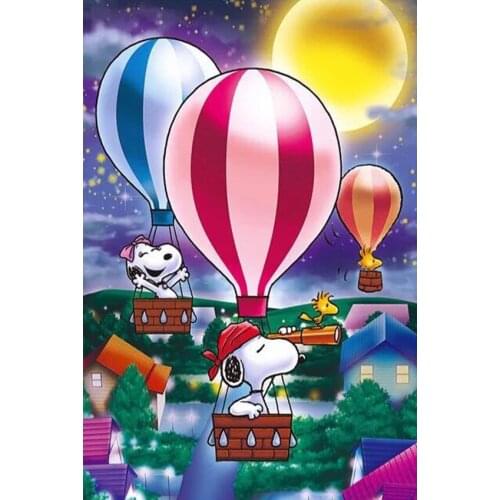 Full square / round diamond embroidery cartoon dog 5D DIY diamond painting hot air balloon cross stitch rhinestone mosaic gift