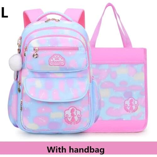 2 Size Cute Girls School Bags Children Primary School Backpack satchel kids book bag Princess Schoolbags Mochila Infantil