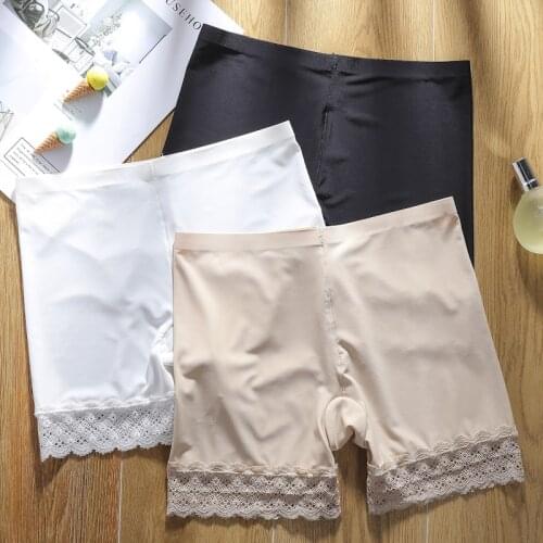 Linbaiway Womens Safety Shorts Summer Seamless Comfortable Breathable Soft Lace Safety Pants Shorts Female Lace Underwears