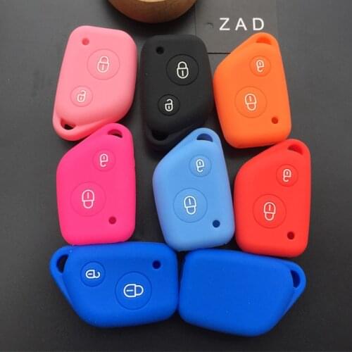 ZAD 2 button Silicone rubber Key Case Cover set holder for Citroen Berlingo Xsara Picasso Saxo key