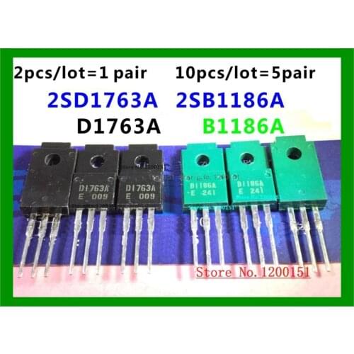 2SD1763A+2SB1186A power tube 1763A B1186A 1.5A 600V TO220F