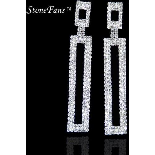 Stone Fans Women's Silver Earrings
