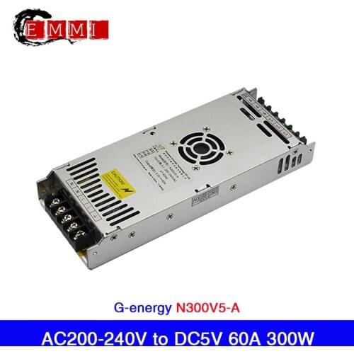 G-energy Switching Power LED Display Supply Input Voltageto AC 200-240V to 5V 60A 300W LED Screen Drivers