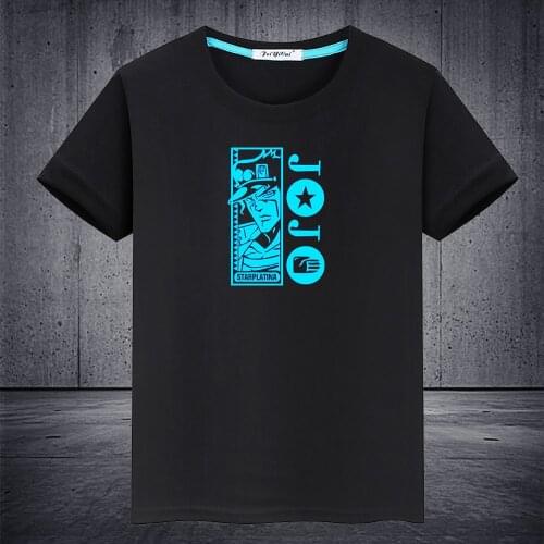 Anime JoJos Bizarre Adventure Luminous Kids T Shirt 2020 Summer Fashion Short sleeve Mens T-shirt Tops Vest Leisure Tees