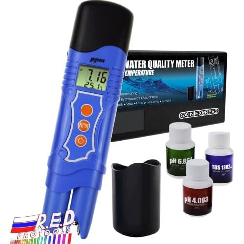 3-in-1 pH / TDS / Temperature Meter Combo Water Quality Tester Digital Pen-Type with ATC 0.00~14.00pH 0~1999mg/L(ppm) Pool, Spa