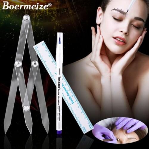 Eyebrow Stencil Permanent Makeup Marker Pen Caliper Ruler Ratio Brow Microblading Position Measure Shaping Surgical Accessory