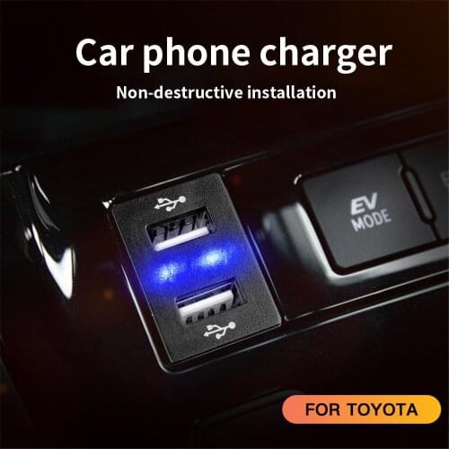 5V 3.1A Universal Car Charger Waterproof Dual USB Ports Auto Adapter Dustproof Phone Charger For Toyota Corolla