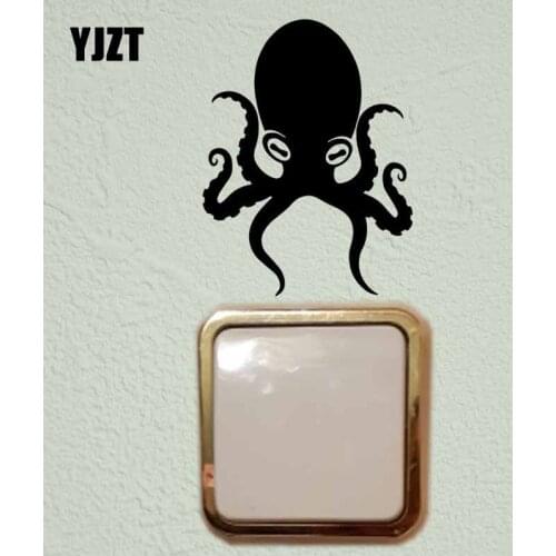 YJZT Octopus Wall Switch Sticker Cartoon Animal Pattern Vinyl Decal Home Room Decor Art Creative S19-0048