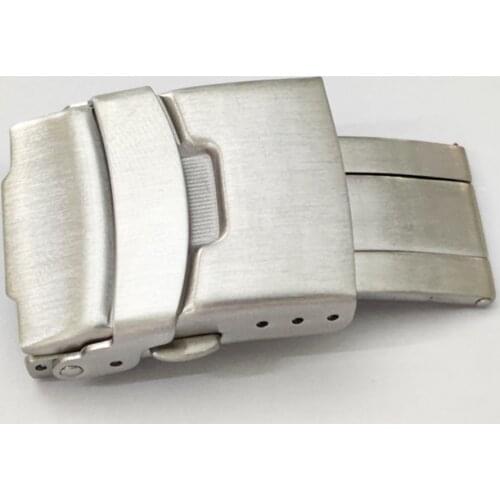 High Quality Bead Blasted Steel Folding Double Safety Frosted Universal Buckle 18mm 20mm 22mm