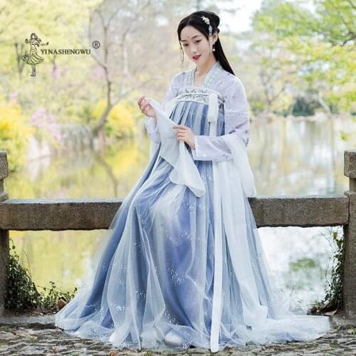 Hanfu Women Costume Elegant Traditional Chinese New Style Hanfu Princess Dress Ancient Folk Tang Suit Fairy Performance Clothing