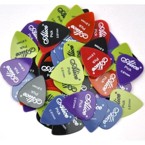 100pcs 0.81mm Alice Glossy Nylon Guitar Picks Plectrums For Acoustic Guitar E