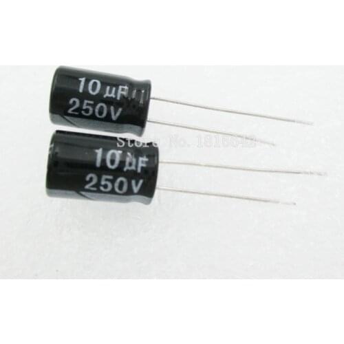 20PCS/LOT 10uF 250V Aluminum electrolytic capacitor 8*12 Electrolytic Capacitor 250v 10uf