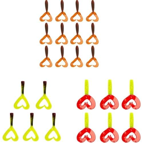 5pcs/6Pcs/12Pcs Soft Fishing Lure Worm Bait for Freshwater Trout Bass Salmon