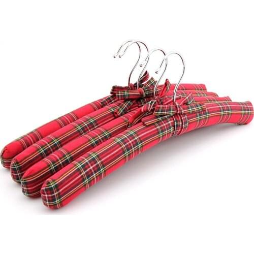 5pc/lot 38cm British Style Fabric Hanger Adult Wardrobe Storage Rack Non-slip Anti-wrinkle Clothes Hanger