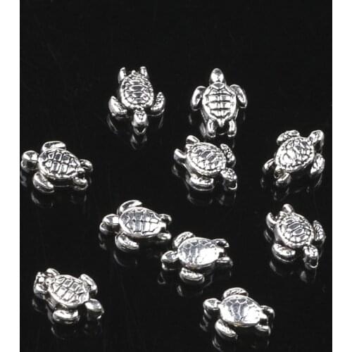 50pcs Tortoise Turtle Bead Spacer Bead Charms For Diy Beaded Bracelets Jewelry Handmade Making