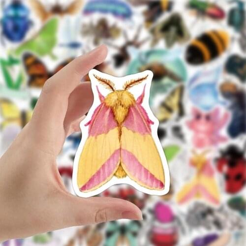 50PCS Color Insect Animal Stickers Cartoon Butterfly Dragonfly Cute Animal Stickers To DIY Stationery Luggage Laptop Guitar Toy