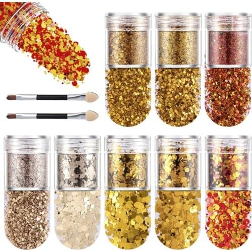 8 Diferent Colors Gradient Sequins Set Summer Nail Jewelry Patch Silicone Mold Resin Fillings Material Art Decorations