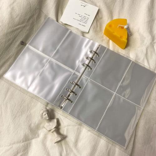 25 Sheets Portable Photo Album Shiny Clear 6-Ring Binder Cover Refillable Notebook For Name Card Postcards Or Picture Storage
