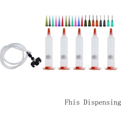 Aluminum Adapter Liquid Dispenser Solder Paste Adhesive Glue 10cc 30cc 55cc Syringe and Dispensing Cones Package