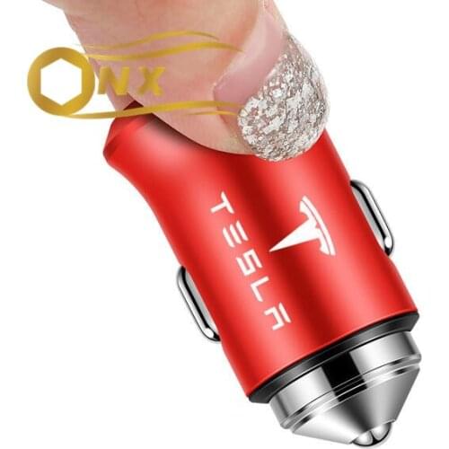 Car charger fast charging one with two usb cigarette lighter conversion plug For tesla model 3 X Y S Car Accessories