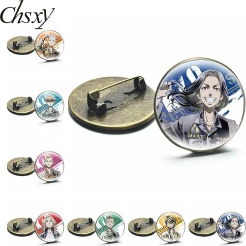 Anime Tokyo Revengers Brooches Cartoon Pattern Collection Glass Badges Jackets Schoolbag Lapel Pins Handmade Jewelry Souvenir