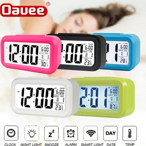 Electric Table Clock Electronic Digital Alarm Clock with LED Screen Desktop Clock For Home Office Data Calendar Desk Clocks