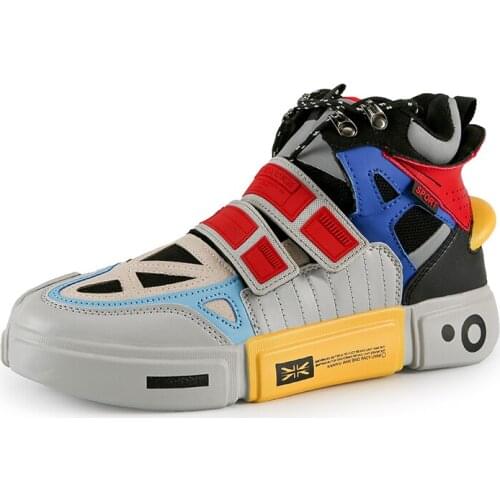 Spring Autumn Men High Top Sock Sneakers Male Casual Ankle Shoes Tenis Masculino Black / White Botas Chaussures Pour Hommes