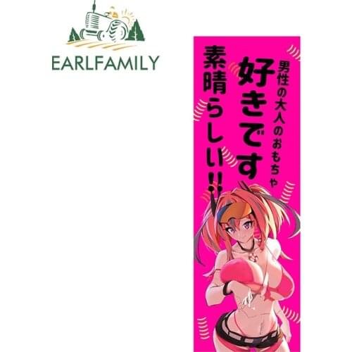 EARLFAMILY 13cm x 6.3cm for Anime Sexy Girl Funny JDM Car Stickers DIY Waterproof Bumper Decoration Anime Scratch-proof Decals
