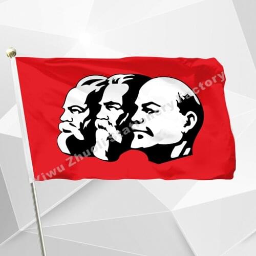 Marxism - Leninism Flag 3` x 5` FT 100D Polyester Marx Engels Lenin Communism CCCP USSR Soviet Union Flags And Banners